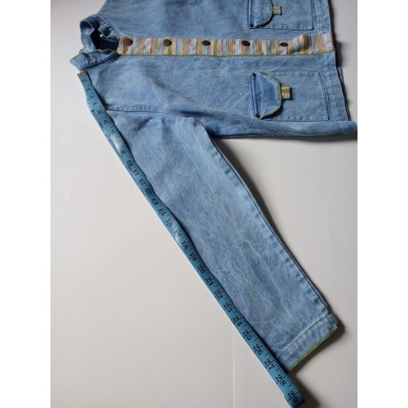 Vintage 90s Produce Company Stone Wash Demin Embroidered Snap Jacket Sz Medium - Picture 6 of 8